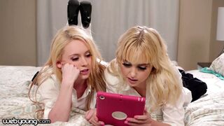 Chloe Cherry és egyetemista csaja leszbi kísérletezésre adja fejét